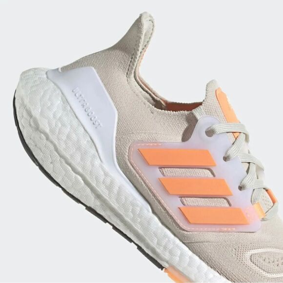 Adidas Ultra Boost  Ultraboost 22  White Running Womens 10 Medium GX6666 Orange - Picture 2 of 4